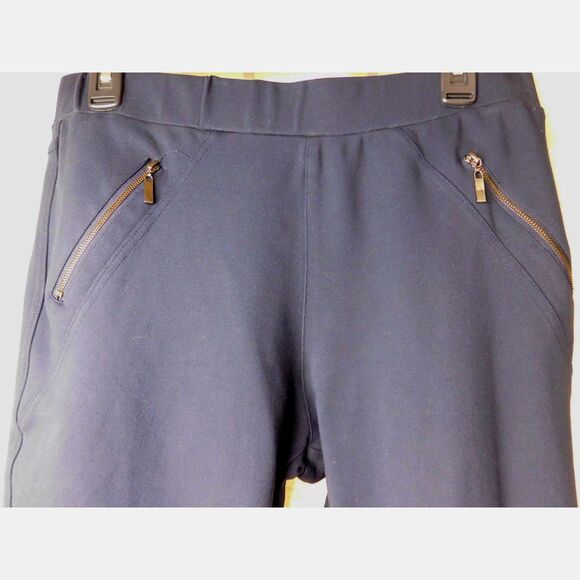 Charlie Paige Skinny Pants Sz. L Navy Knit Slacks Work Office - Picture 2 of 6